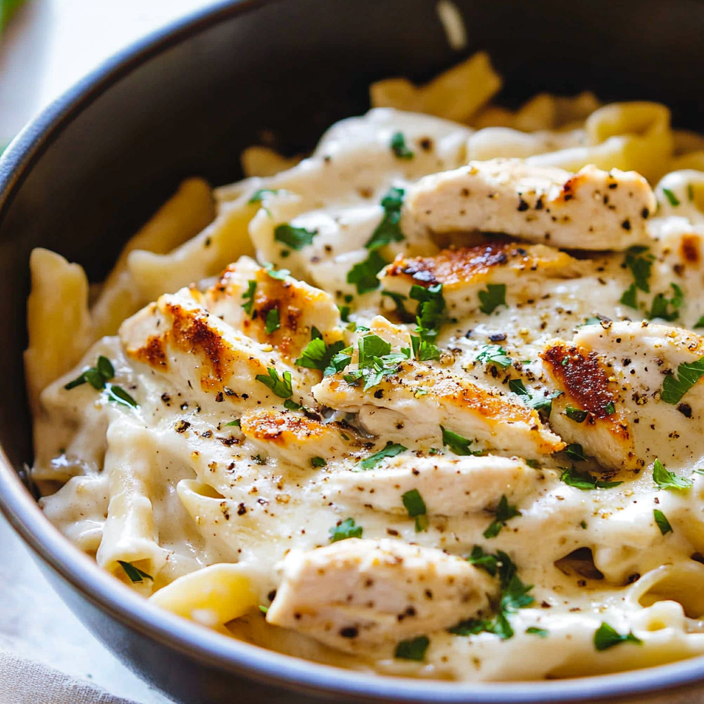 One Pot Chicken Alfredo Pasta