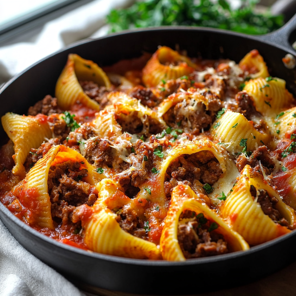 Hearty Beef-Stuffed Pasta Shells
