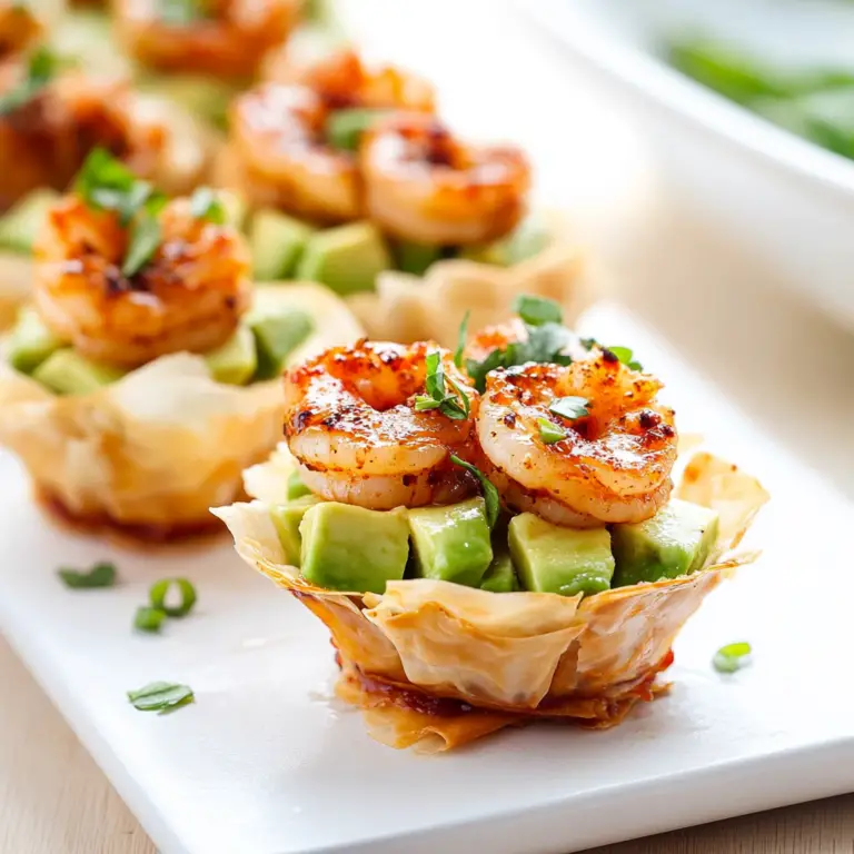 Spicy Shrimp & Avocado Phyllo Cups