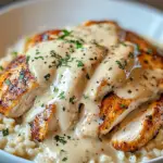 Creamy Smothered Chicken and Rice Dish