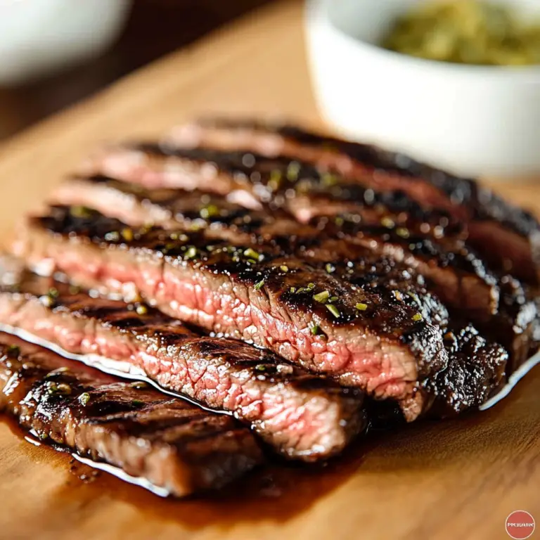 Marinated Flank Steak on Grill