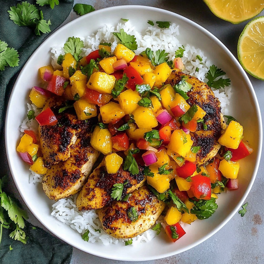 Recipe preparation for Chicken with Mango Salsa