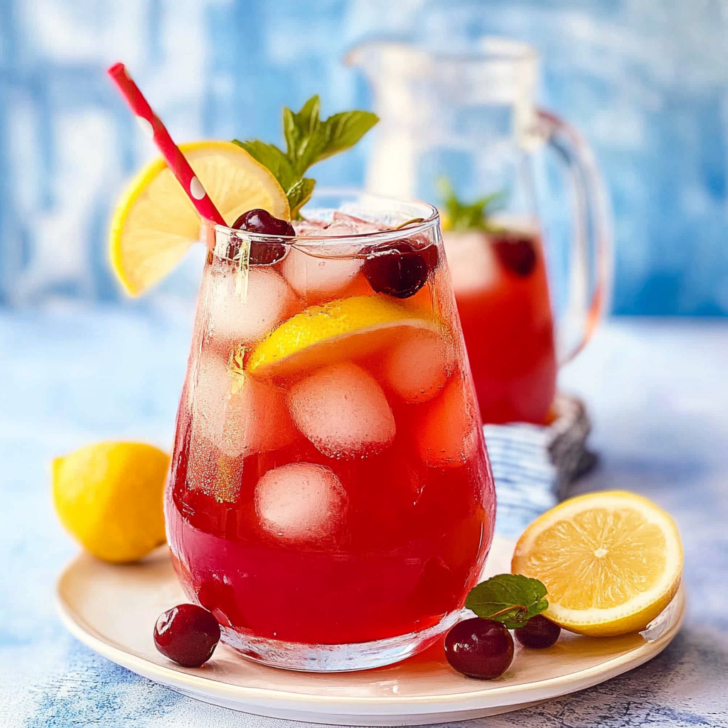 Recipe preparation for Cherry lemonade homemade