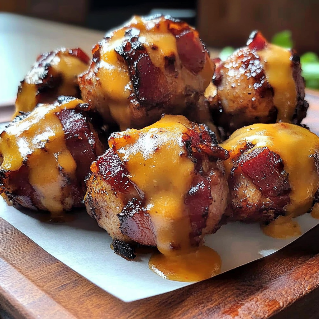 Recipe preparation for Cheddar Stuffed BBQ Bacon Bombs