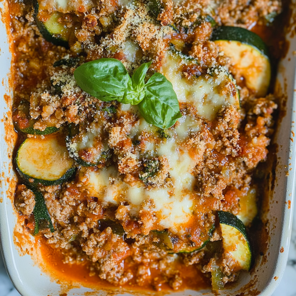 Recipe preparation for Ground Beef Zucchini Casserole