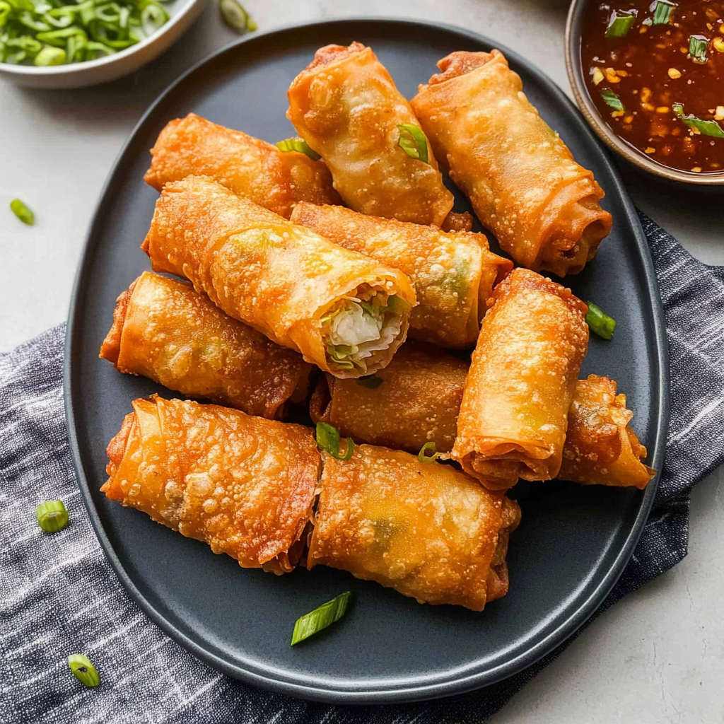 Recipe preparation for Crispy Shrimp And Cabbage Egg Rolls