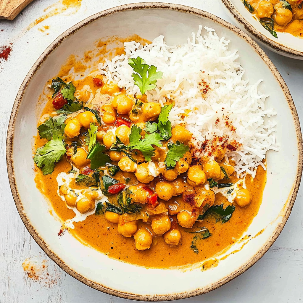 Recipe preparation for Creamy Coconut Chickpea Curry