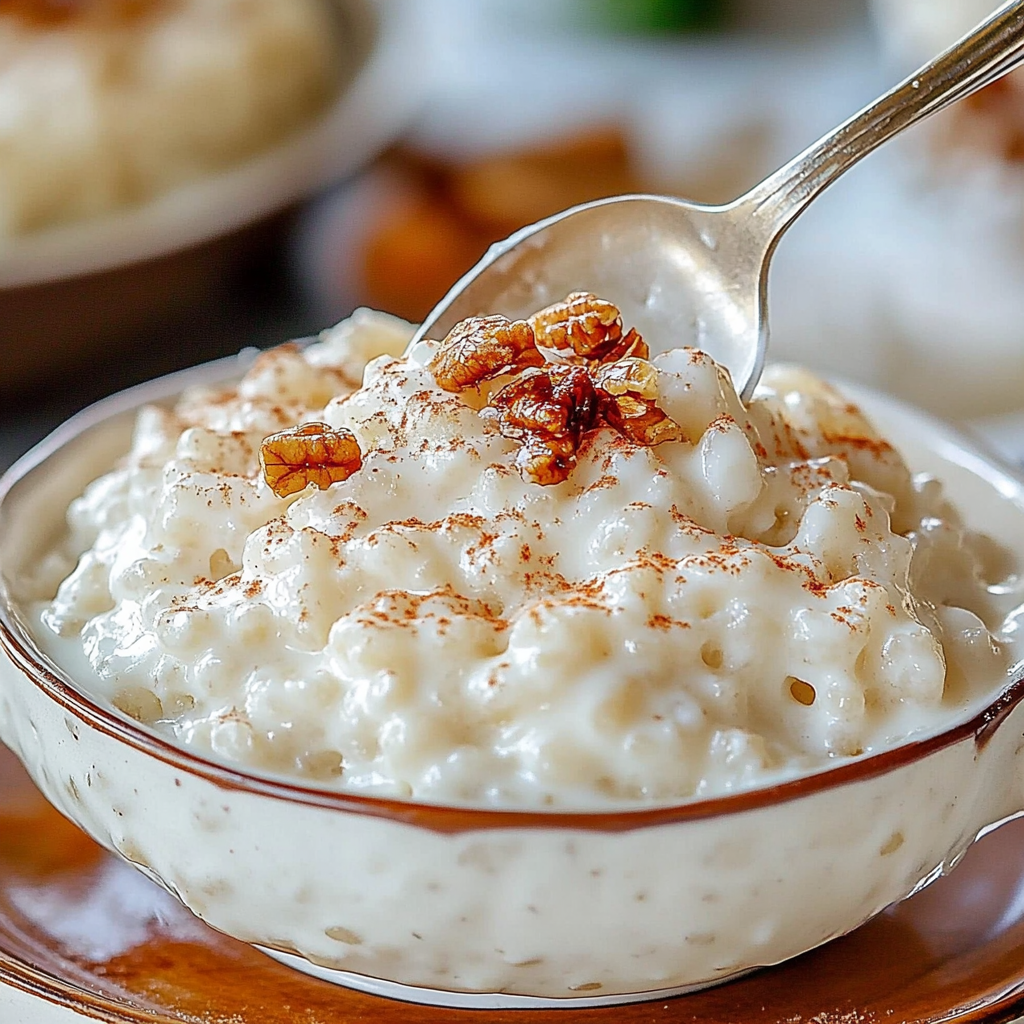 Recipe preparation for Homemade Rice Pudding