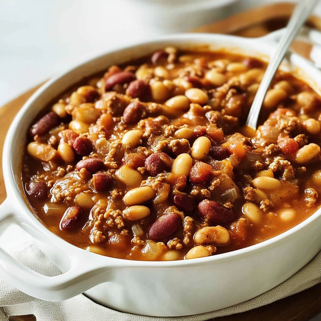 Recipe preparation for Three Bean Casserole