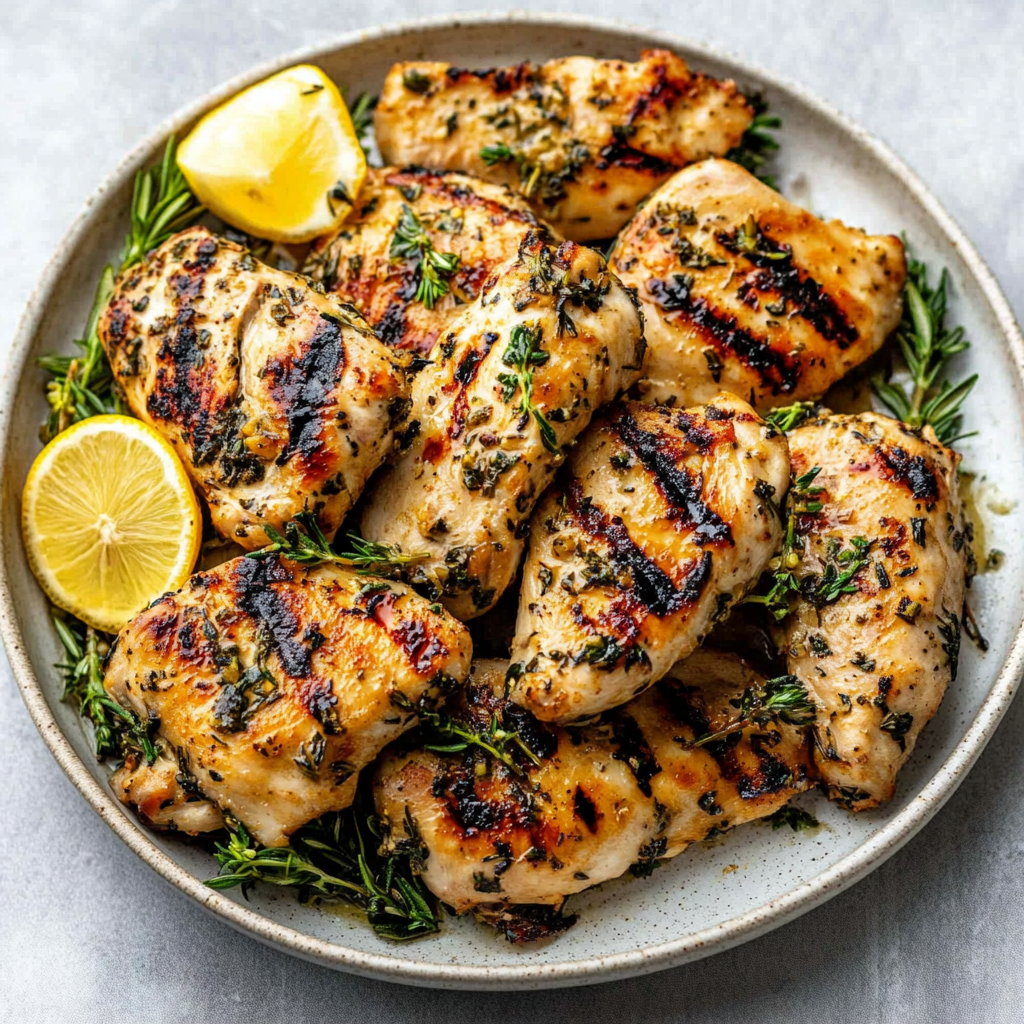Recipe preparation for Lemon Herb Grilled Chicken