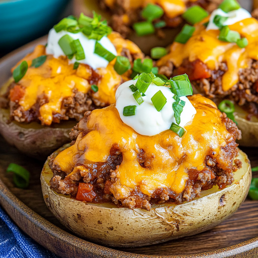 Recipe preparation for Cheesy Taco Potatoes