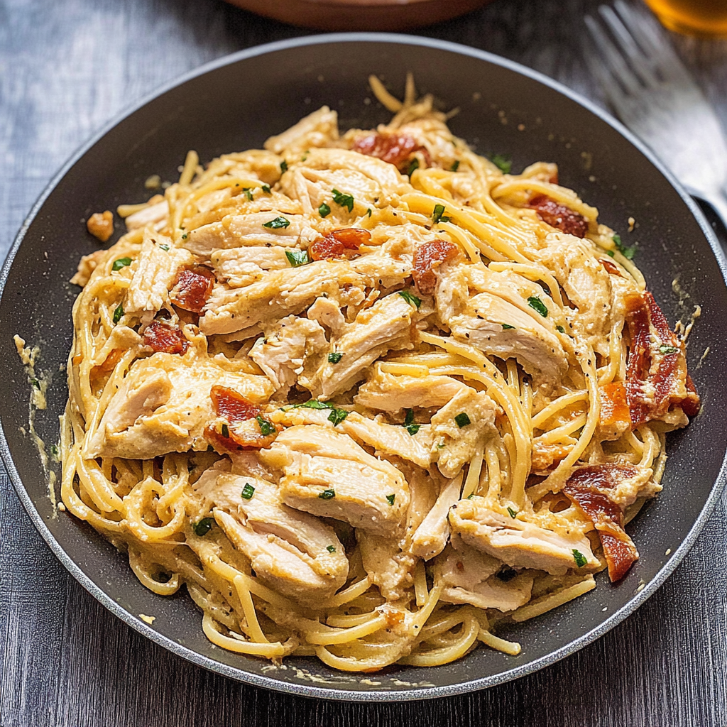 Recipe preparation for Chicken Carbonara