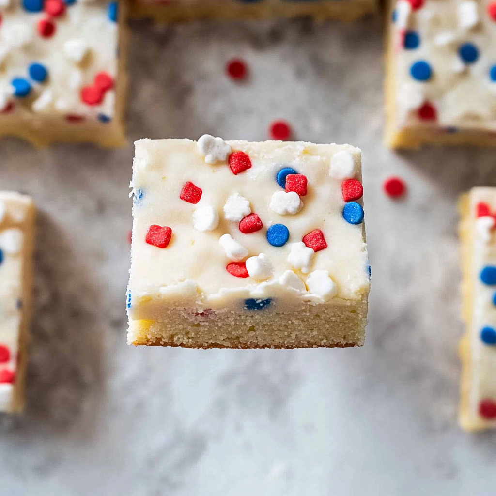 Recipe preparation for Patriotic Sugar Cookie Bars