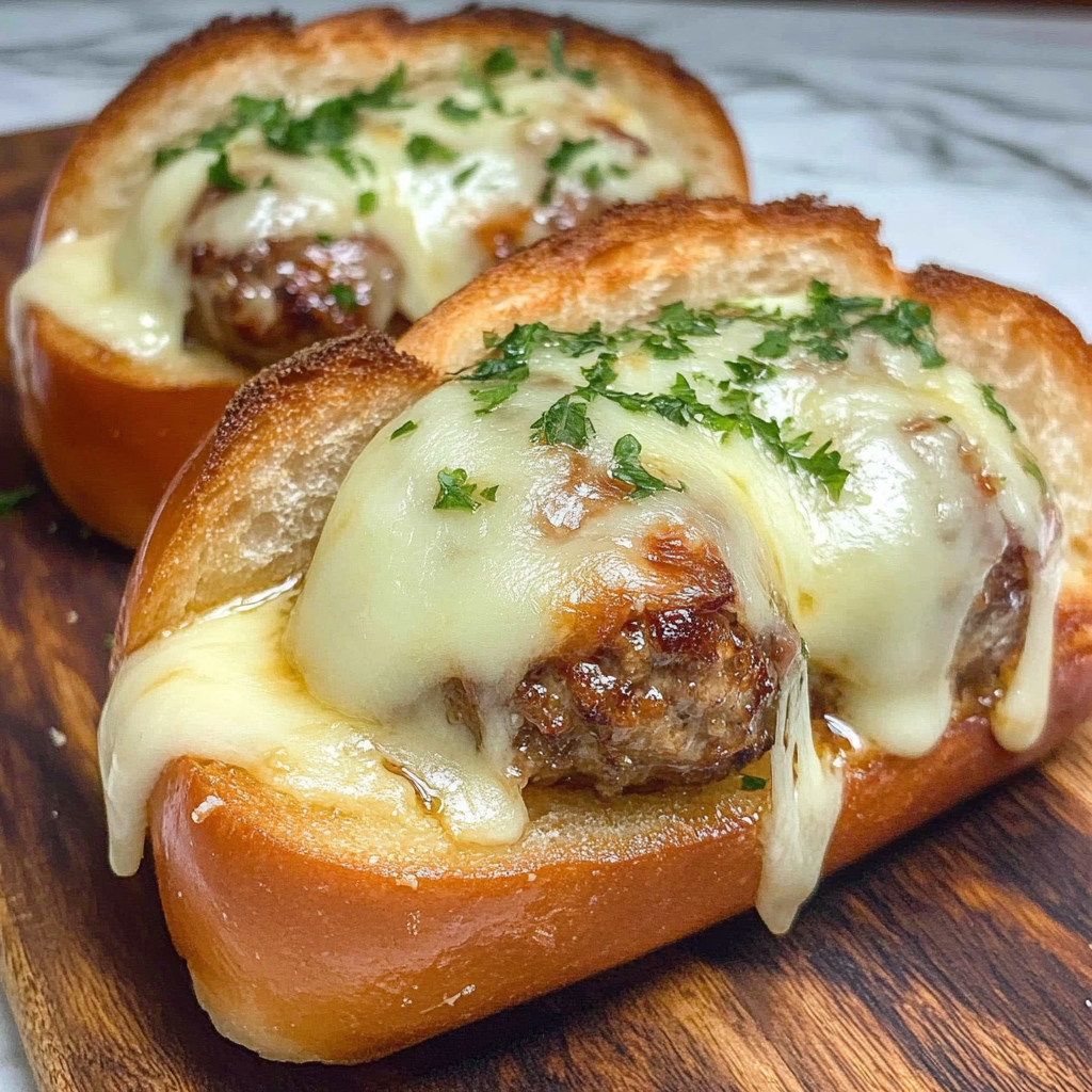 Recipe preparation for Garlic Bread Meatball Subs