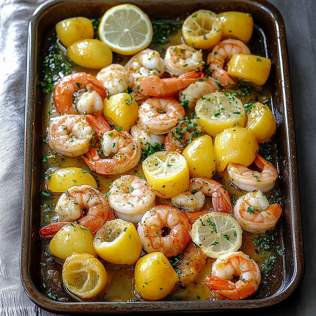 Recipe preparation for Sheet Pan Shrimp Boil