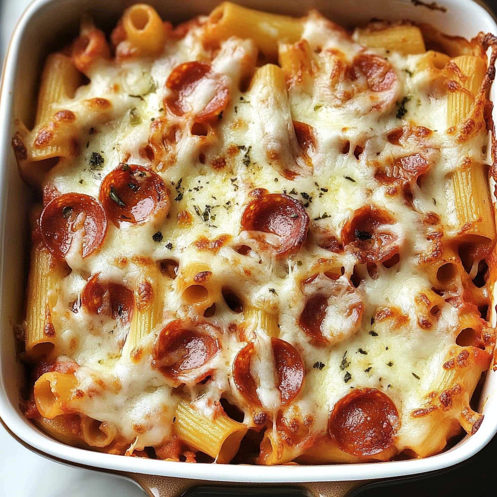 Recipe preparation for Pizza Pasta Bake