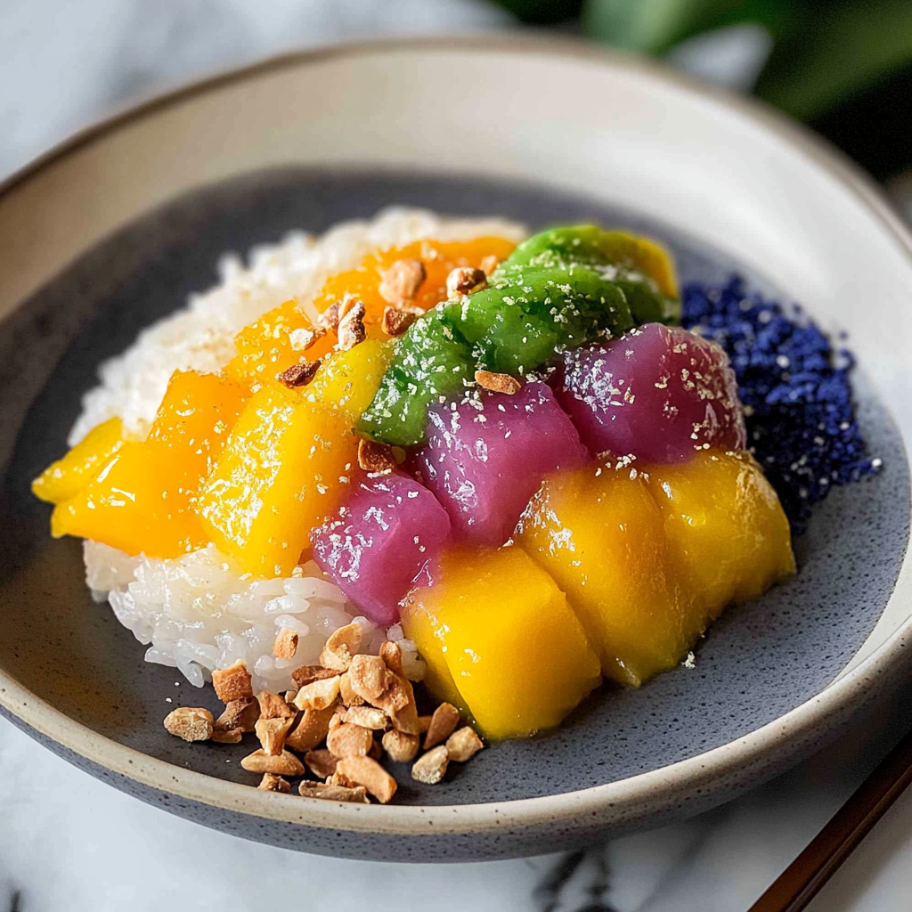 Recipe preparation for Thai mango sticky rice