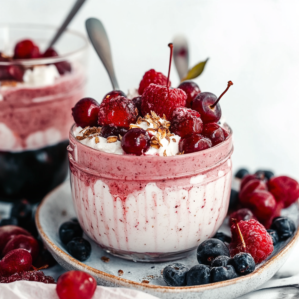 Recipe preparation for Cherry overnight oats