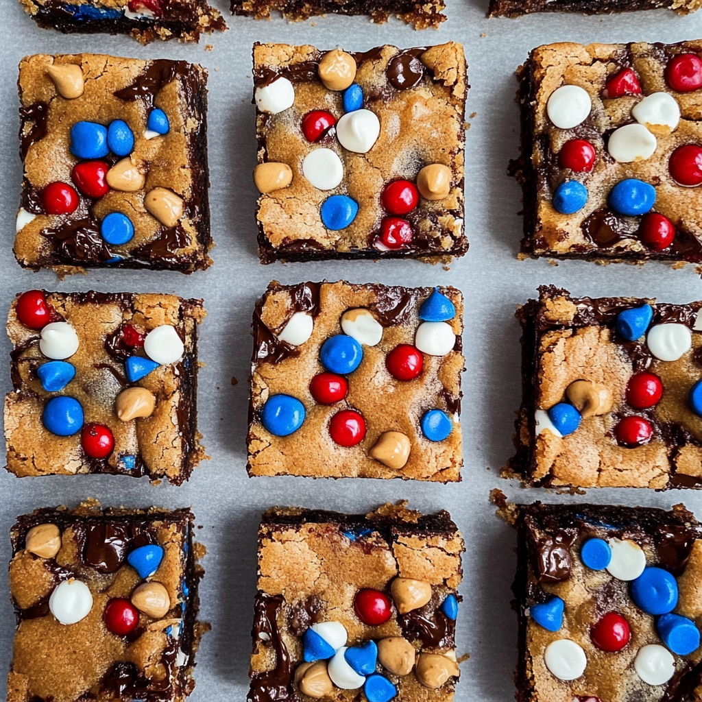 Recipe preparation for Fourth of July Cookie Bars