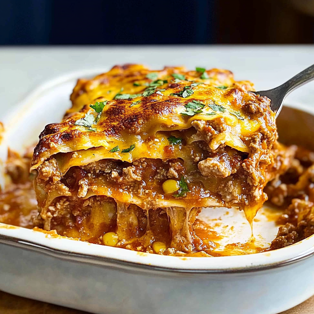 Recipe preparation for Mexican Lasagna