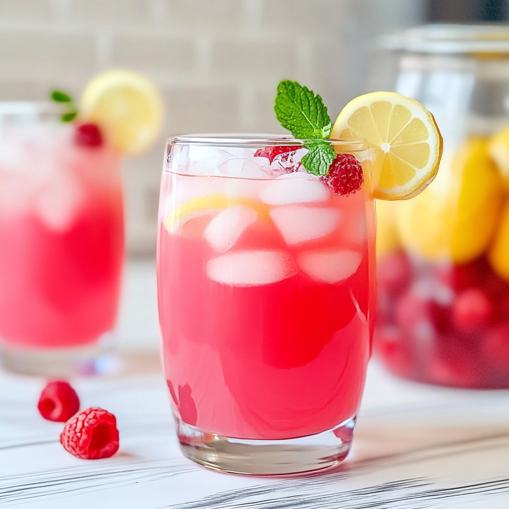 Recipe preparation for Raspberry Lemonade