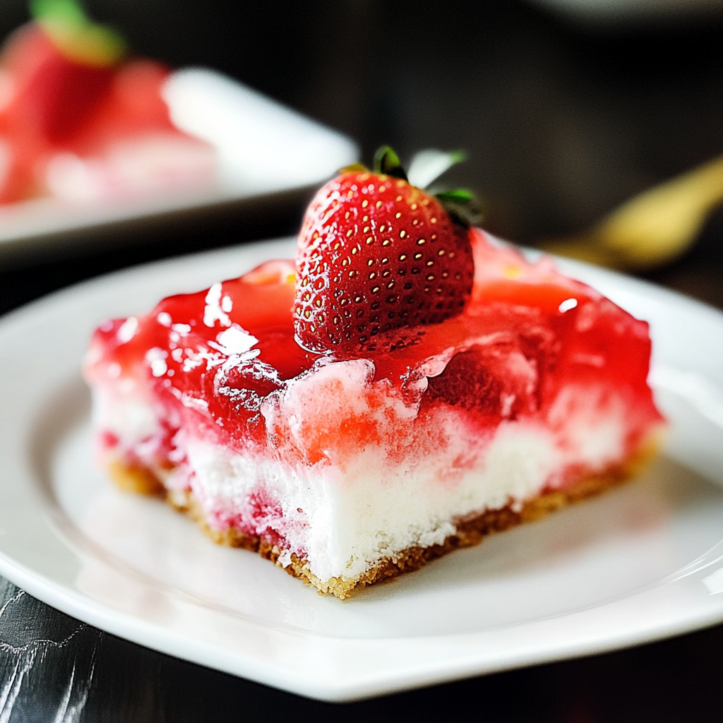 Recipe preparation for Strawberry-Jello-Poke-Cake