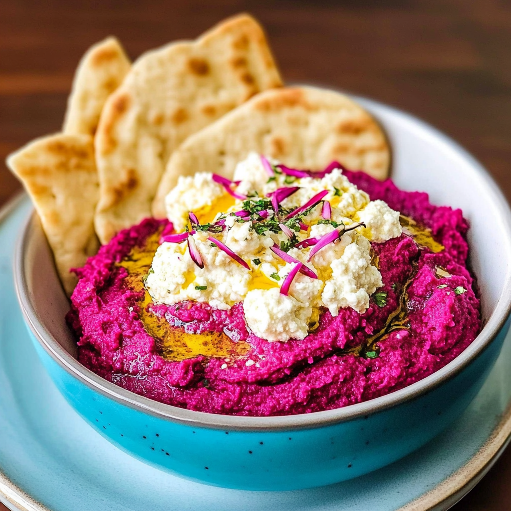 Recipe preparation for Roasted Beet Hummus