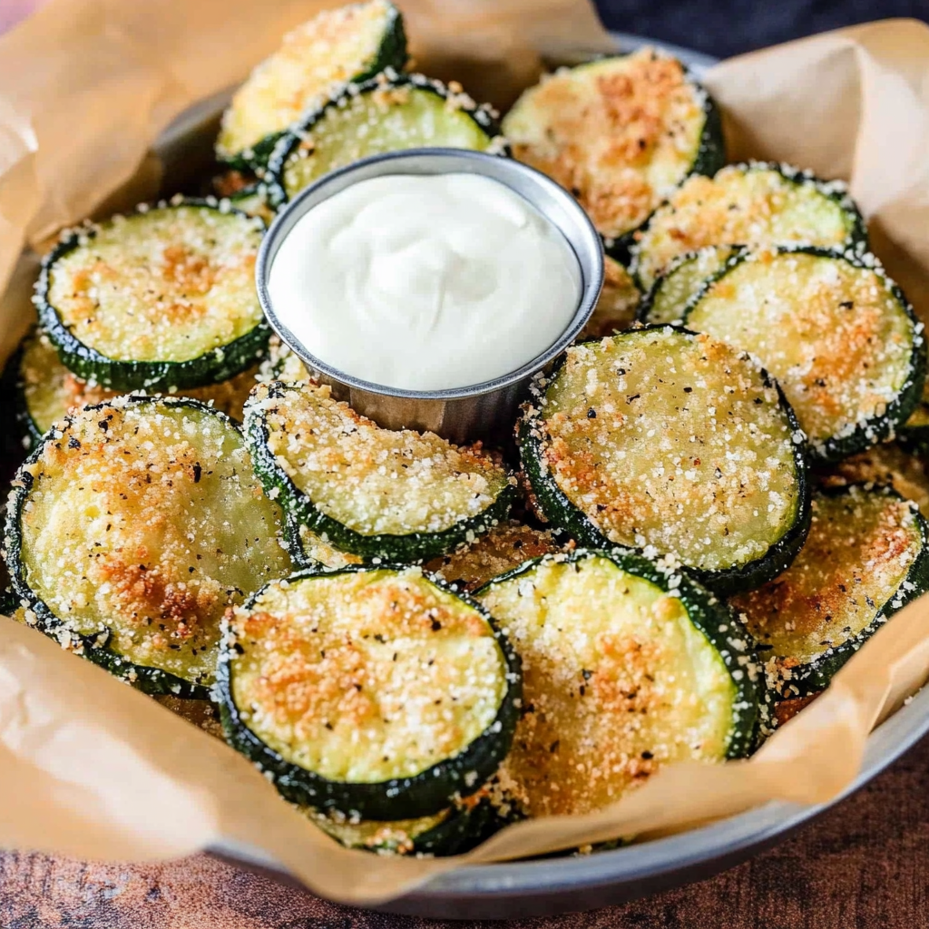 Recipe preparation for Baked Zucchini Chips