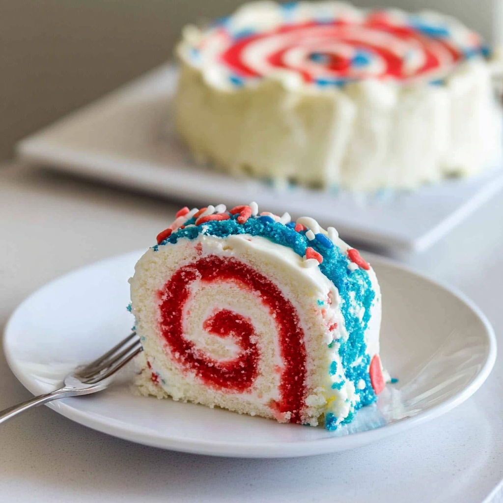 Recipe preparation for 4th of July Cake Roll