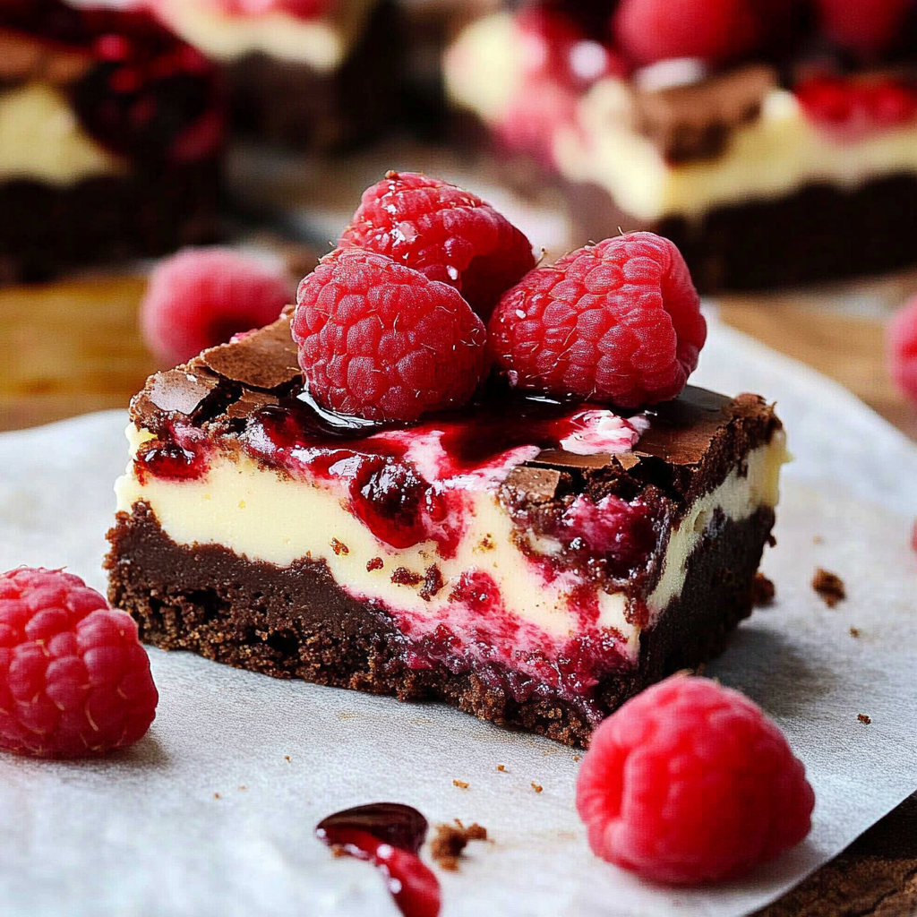 Recipe preparation for Raspberry Cheesecake Brownies