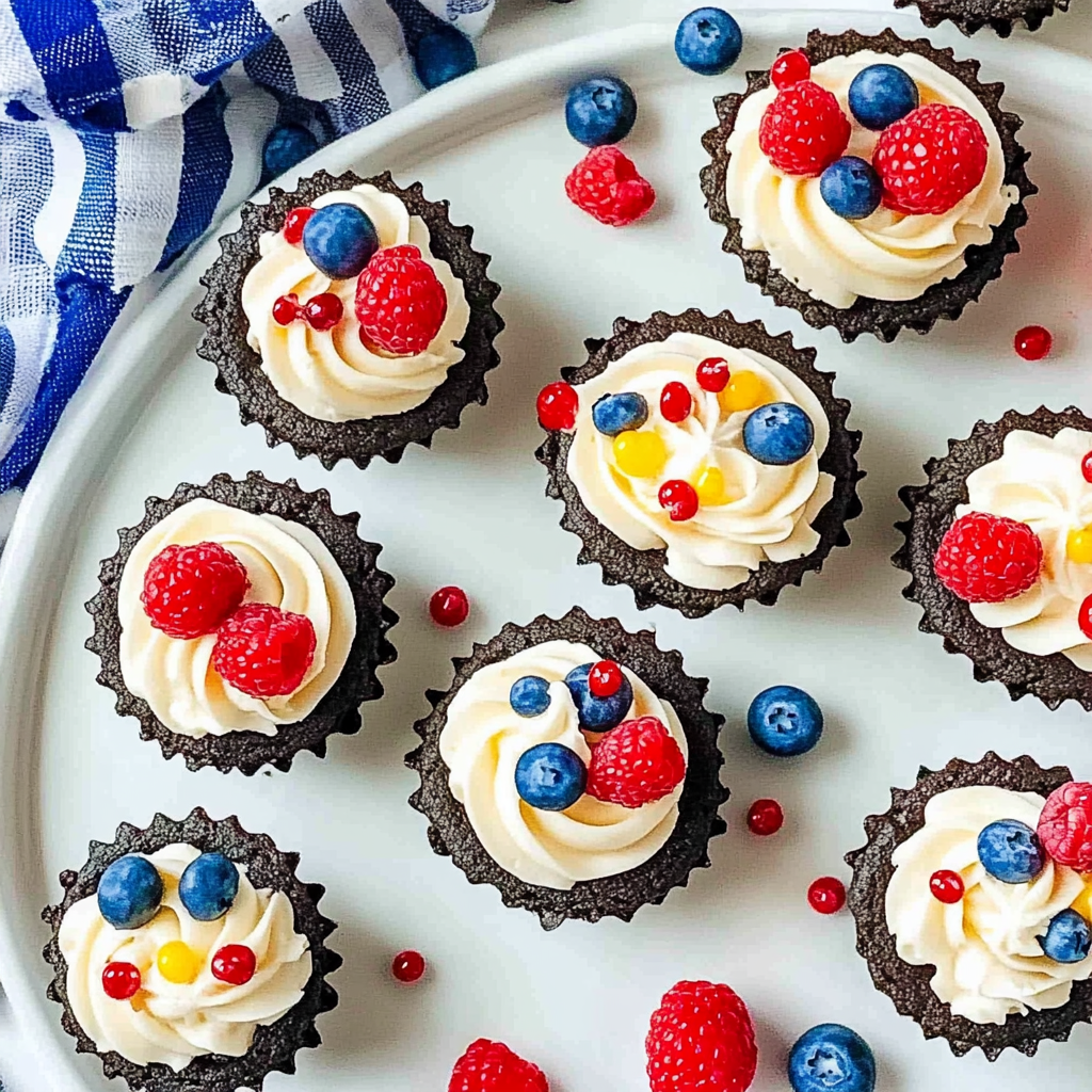 Recipe preparation for Red, White, and Blue Mini Oreo Pies