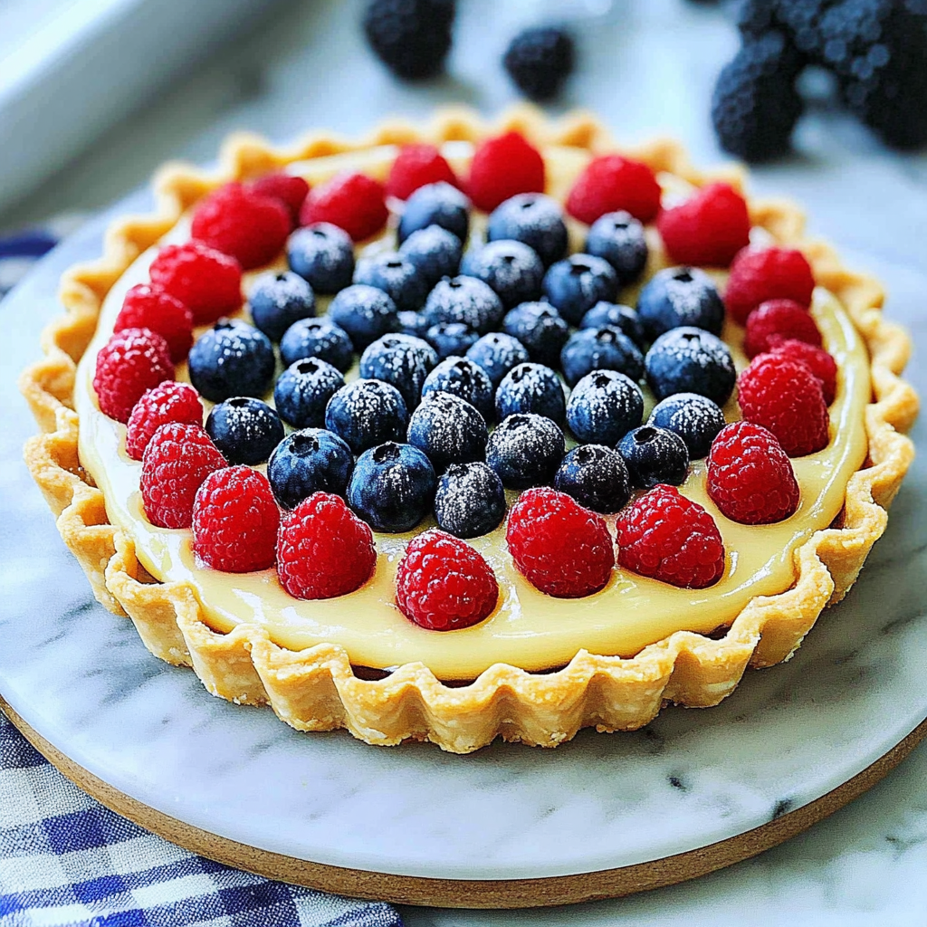 Recipe preparation for 4th of July Fruit Tart