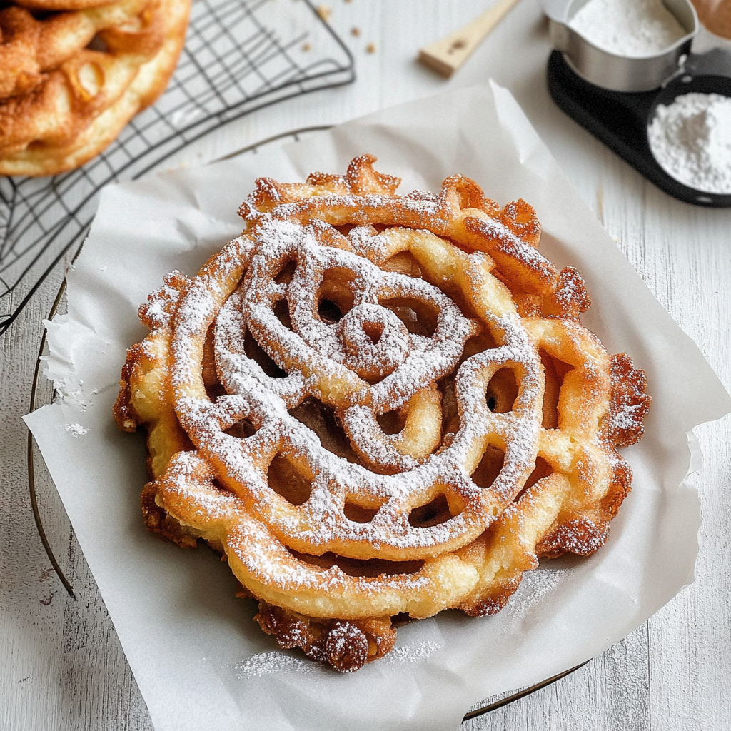 Recipe preparation for Homemade Funnel Cake