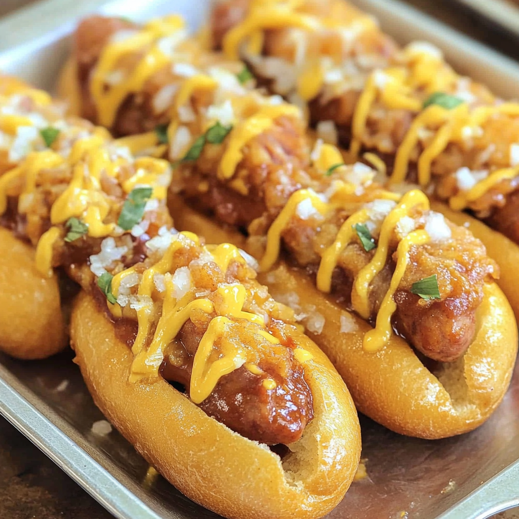 Recipe preparation for Chili Corn Dogs