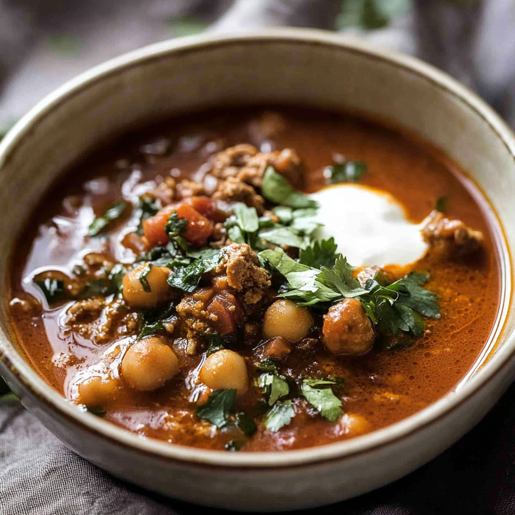 Recipe preparation for Lamb Shawarma Chickpea Soup