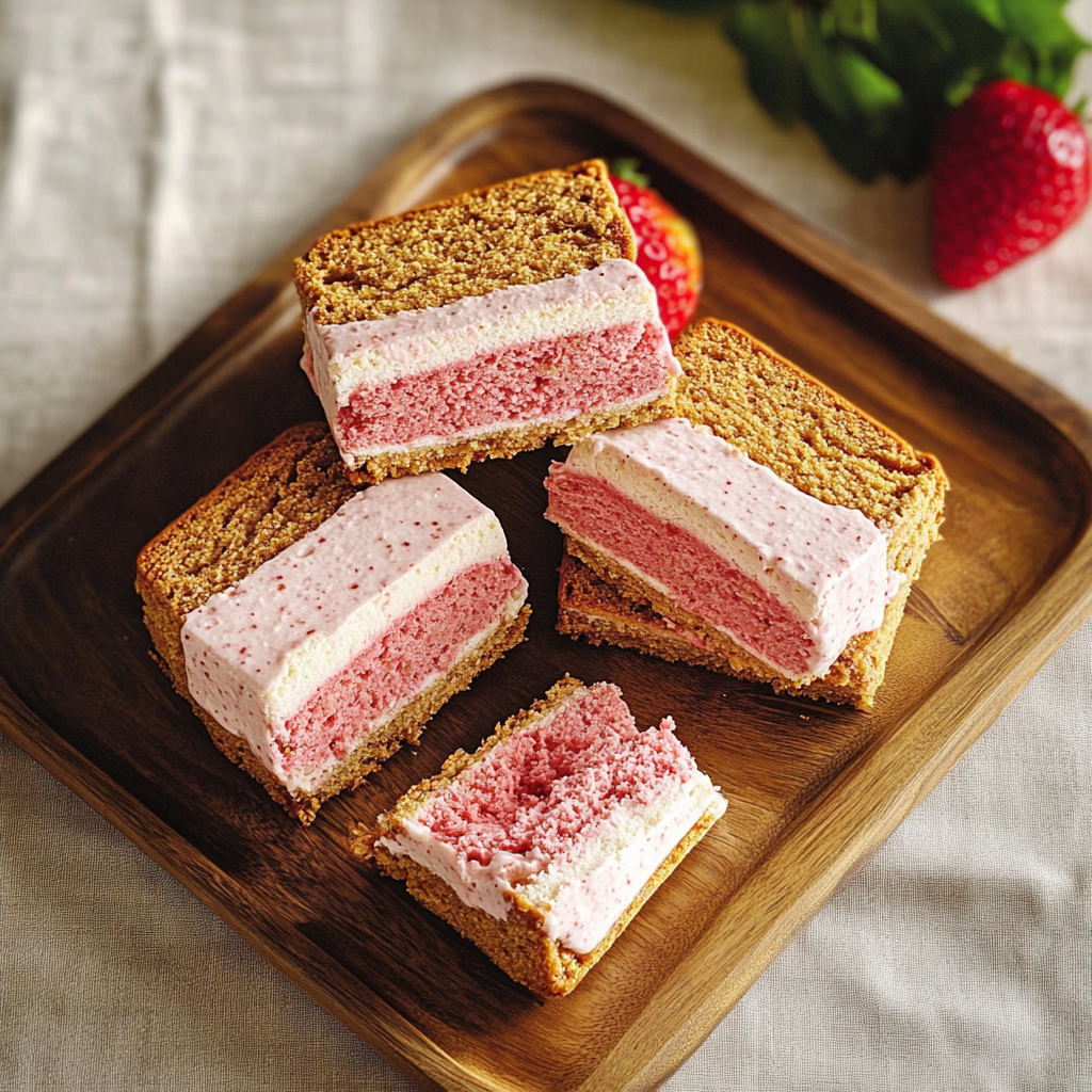 Recipe preparation for Strawberry Ice Cream Sandwiches