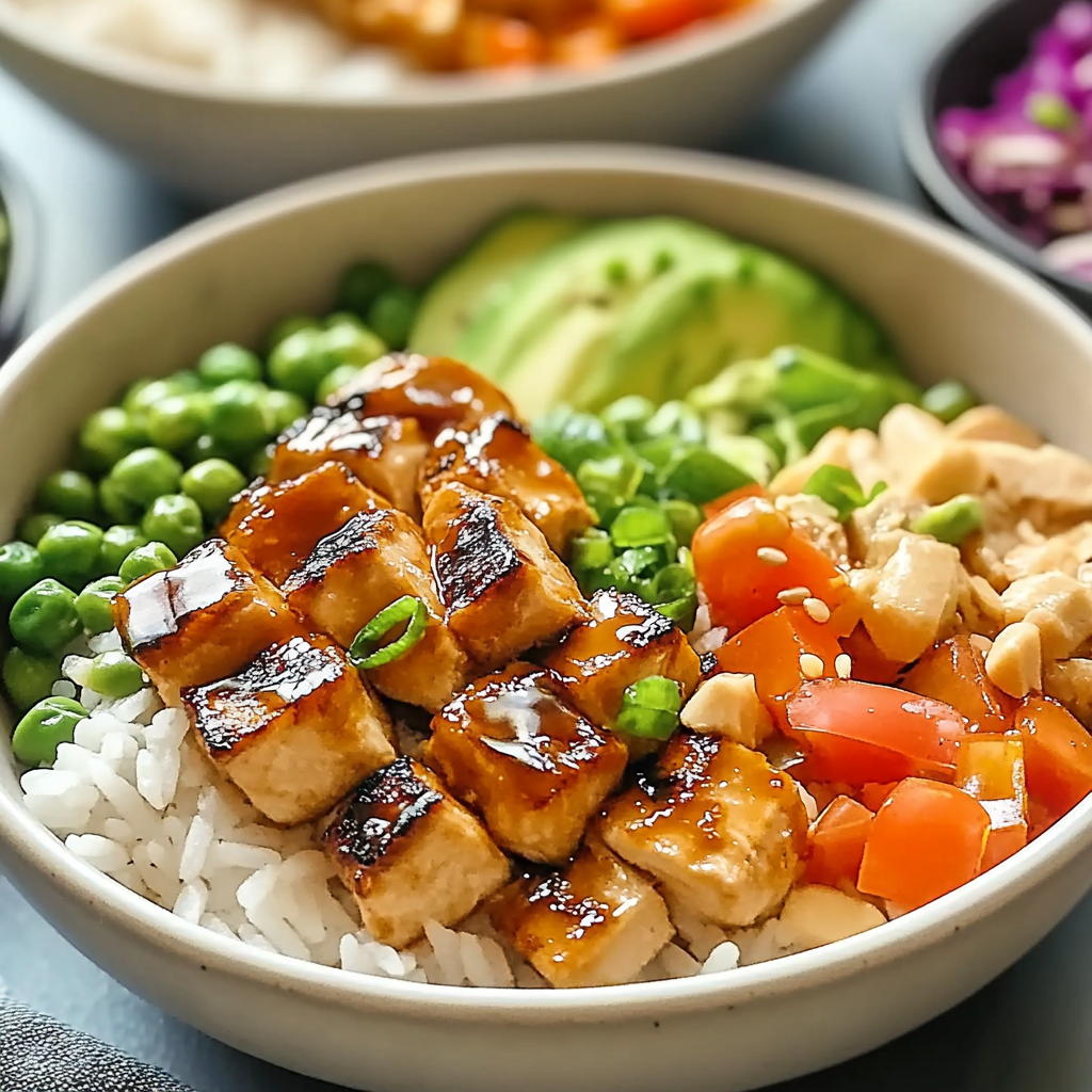 Recipe preparation for Chicken Poke Bowl