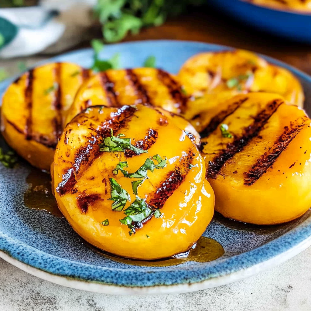Recipe preparation for Grilled Peaches
