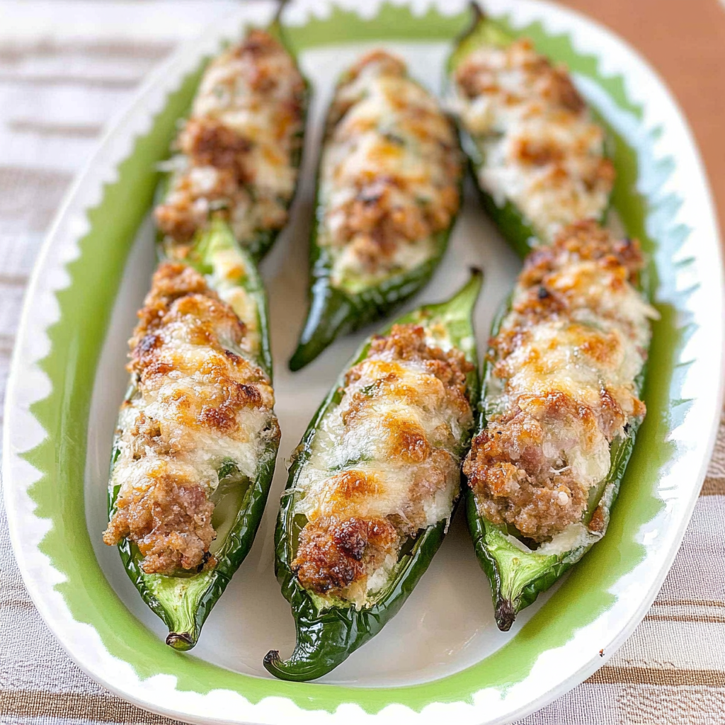 Recipe preparation for Sausage Stuffed Jalapenos
