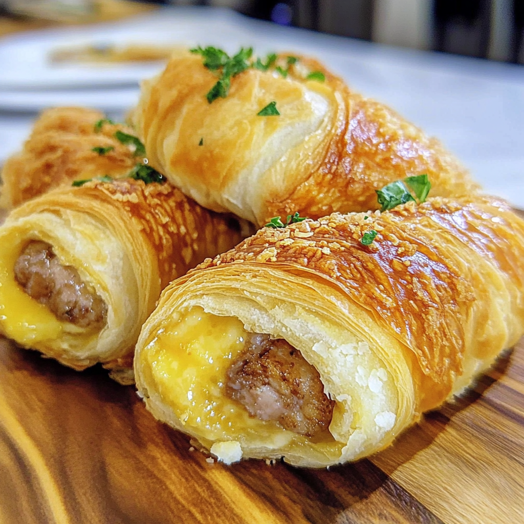 Recipe preparation for Breakfast Crescent Rolls