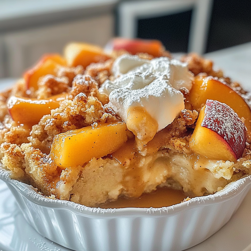 Recipe preparation for Tennessee Peach Pudding