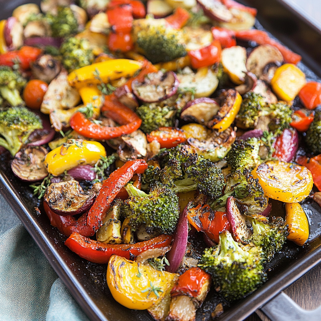 Recipe preparation for Garlic Herb Roasted Veggies