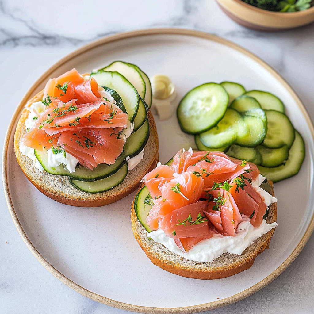 Recipe preparation for Smoked Salmon Bagel