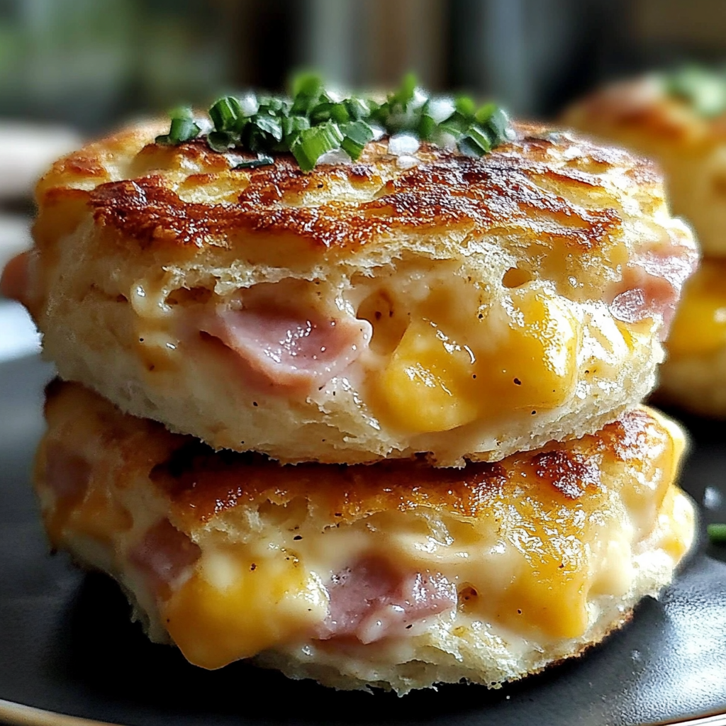 Recipe preparation for Ham and Cheese Butter Biscuits