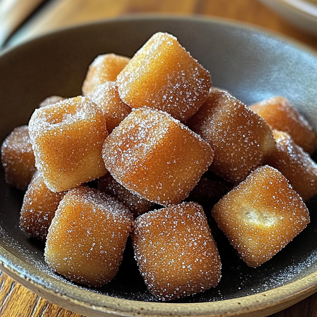 Recipe preparation for Cinnamon Sugar Churro Bites