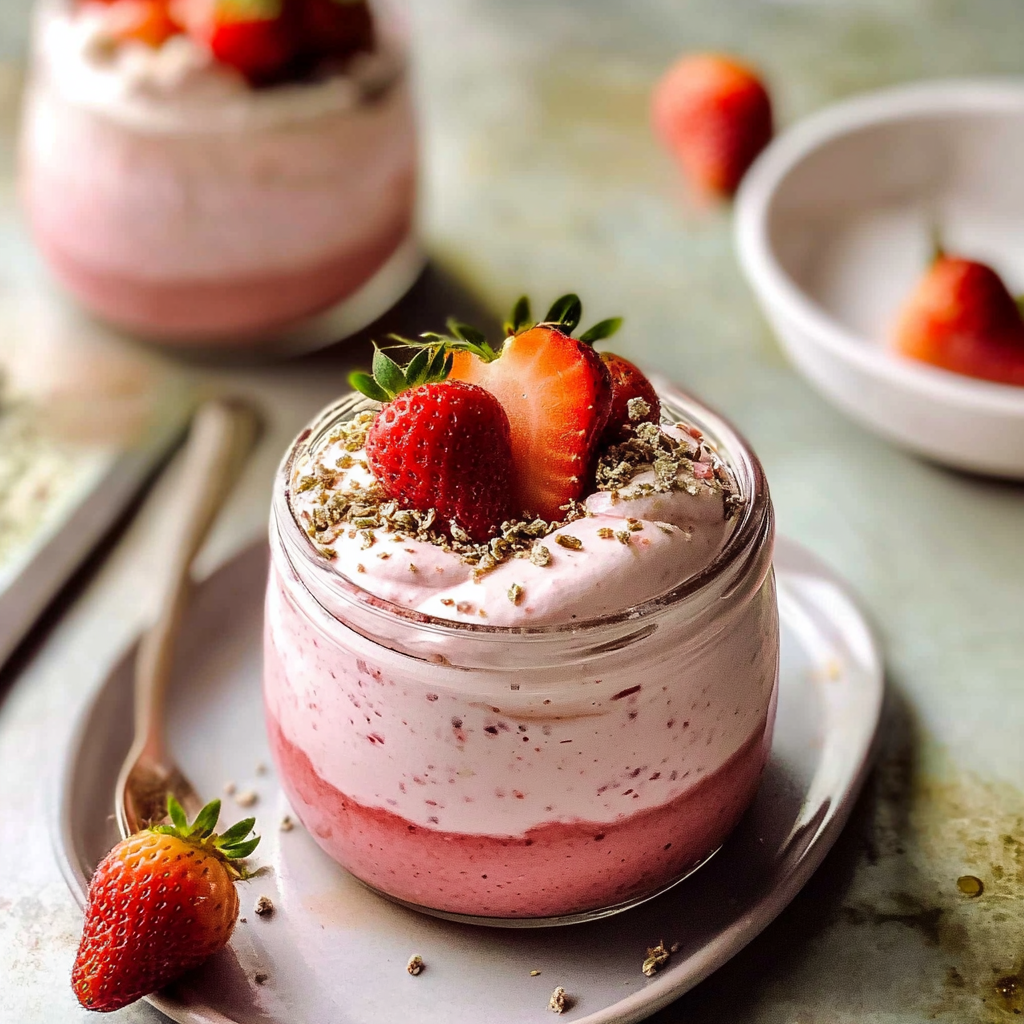 Recipe preparation for Fresh Strawberry Mousse