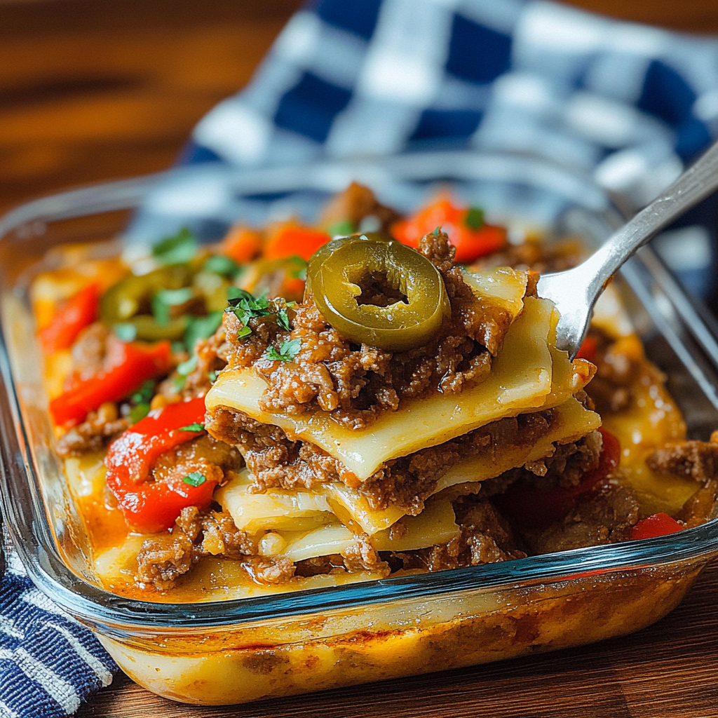 Recipe preparation for Southern Five Layer Beef Casserole