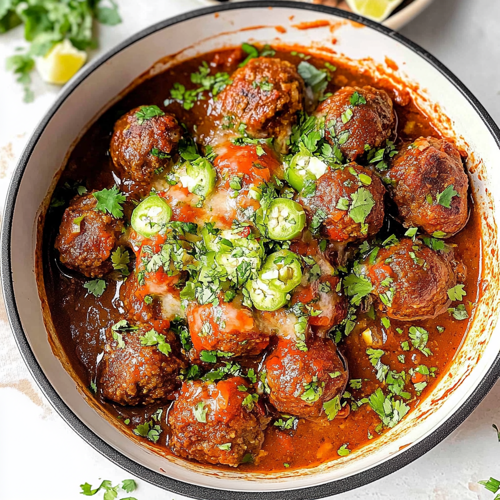 Recipe preparation for Baked Enchilada Meatballs