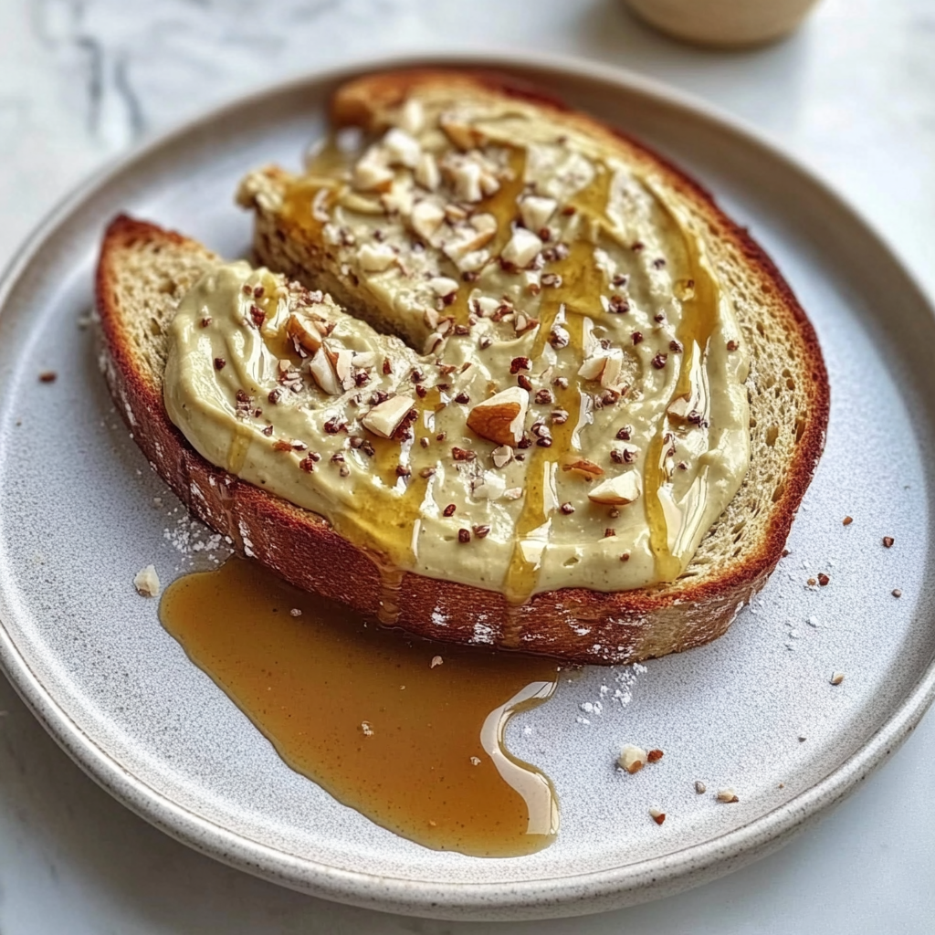 Recipe preparation for Tahini Honey Toast