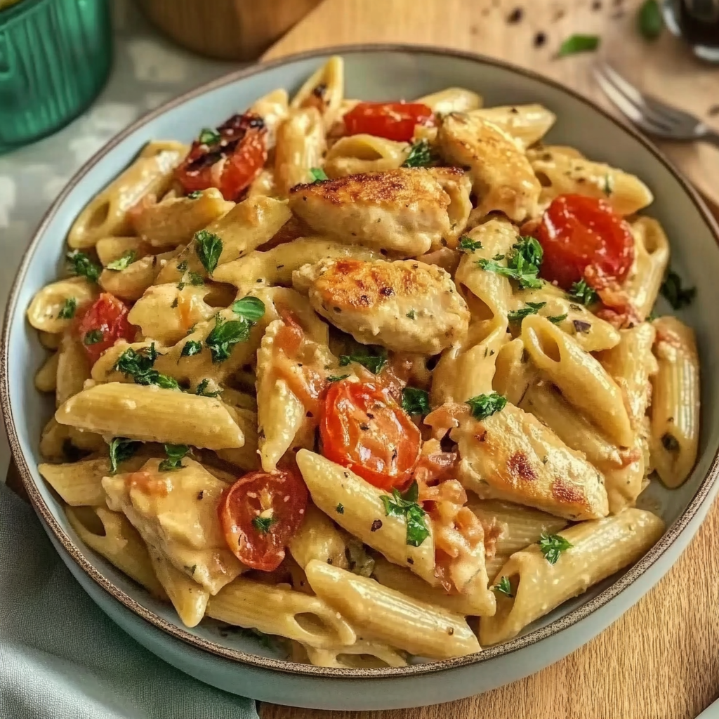 Recipe preparation for Chicken Mozzarella Pasta Recipe